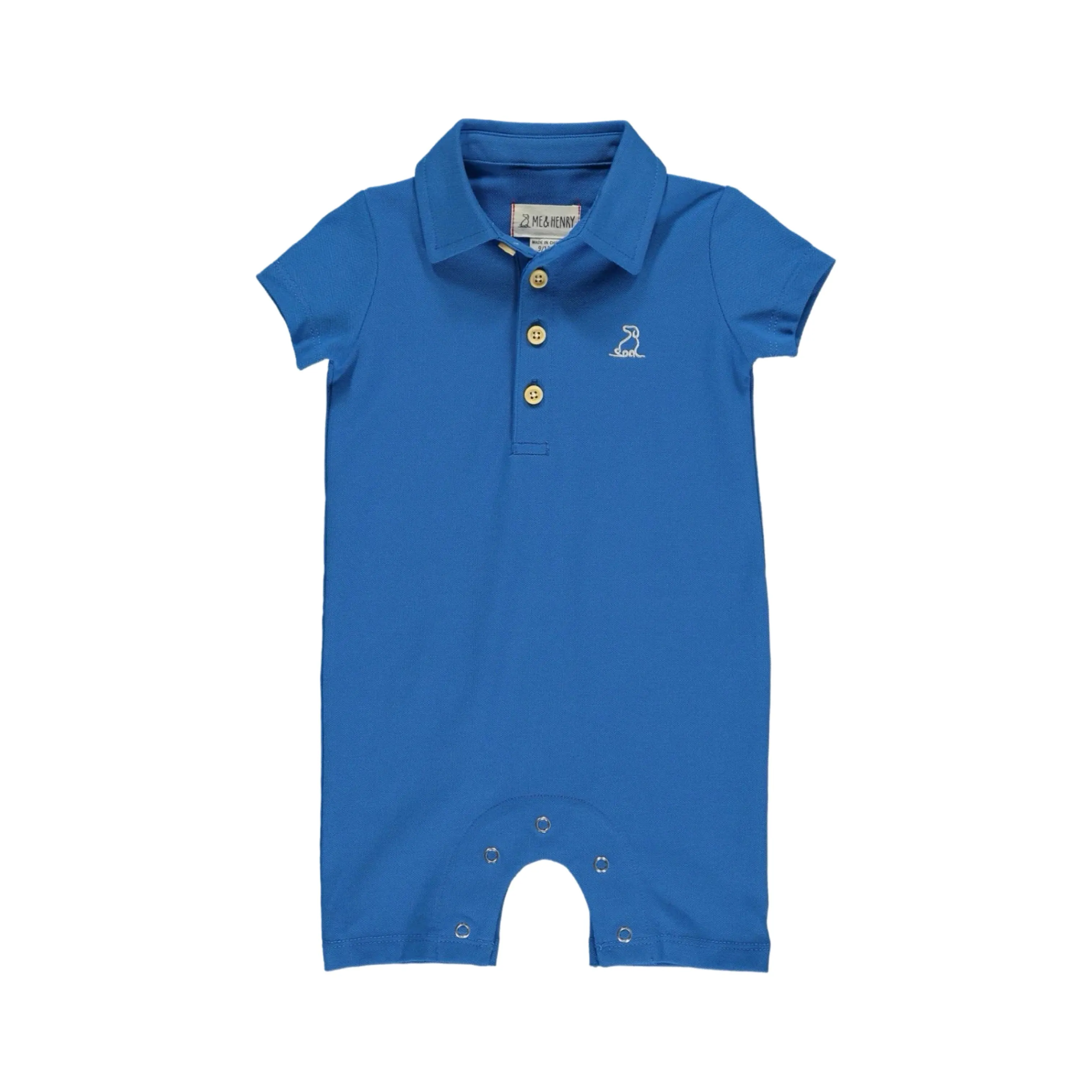 Me & Henry Blue Polo Romper