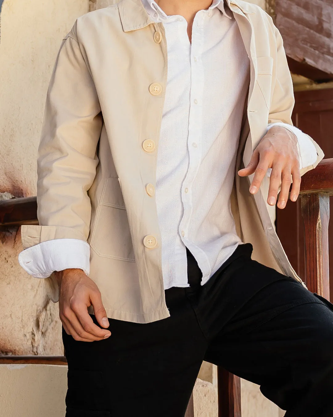 Men Gabardine Overshirt