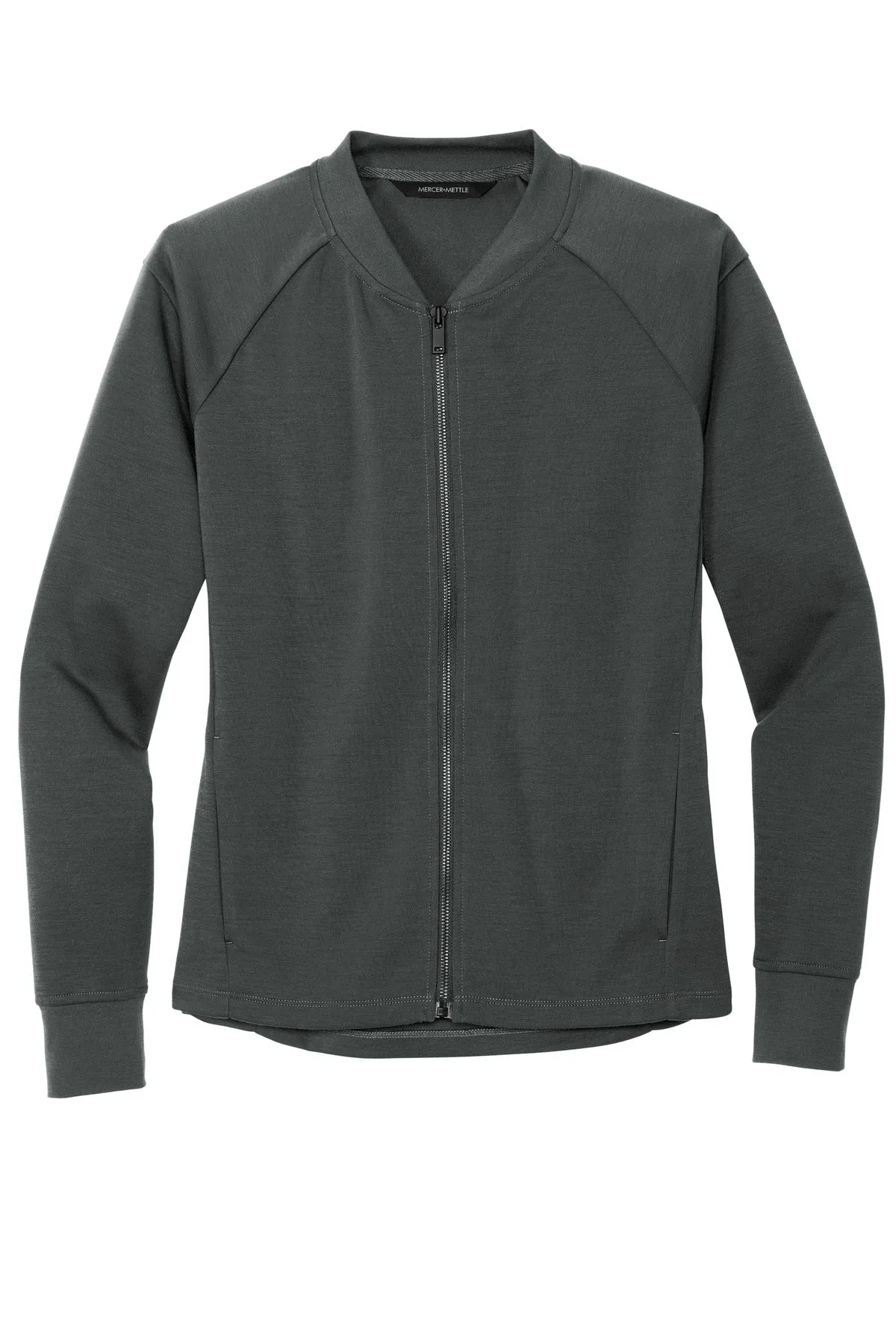 Mercer Mettle Women's Double-Knit Bomber MM3001 Anchor Grey