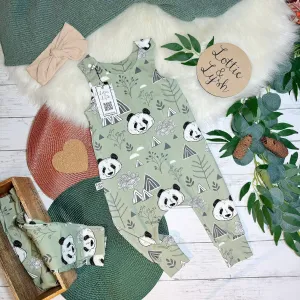 Moss Panda Baby & Toddler Dungarees