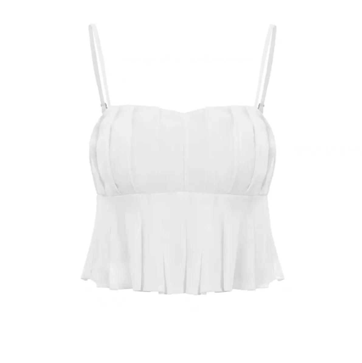 Naua Pleated Camisole Top in White