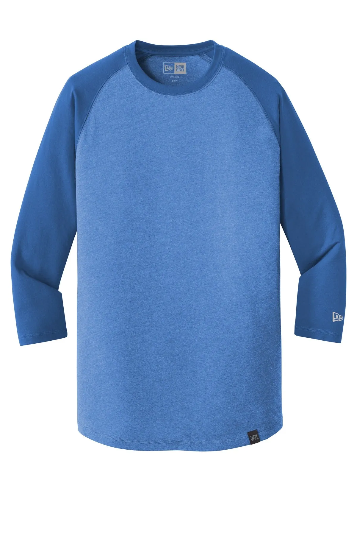 New Era  Heritage Blend 3/4-Sleeve Baseball Raglan Tee. NEA104 Royal/ Royal Heather