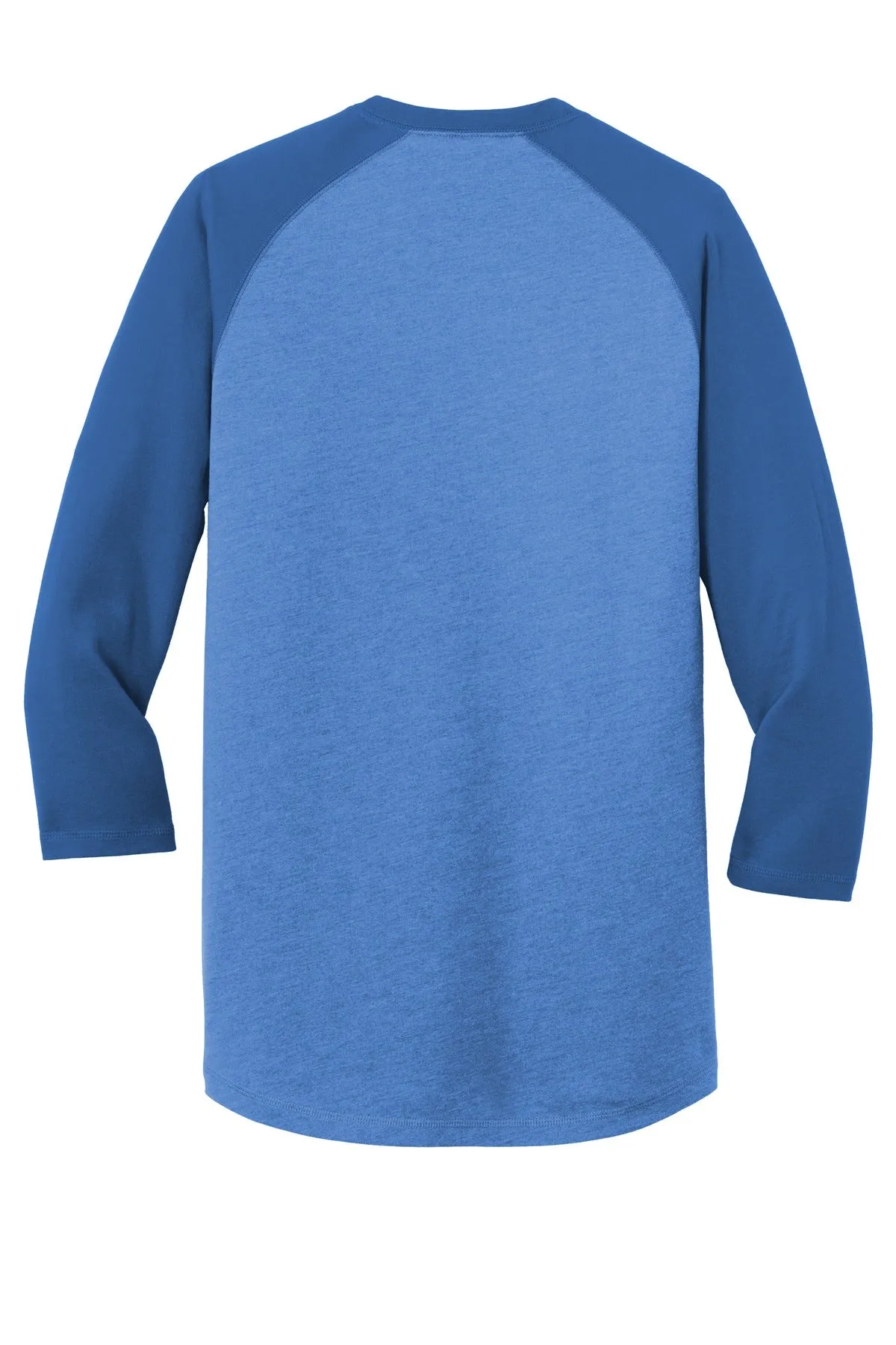 New Era  Heritage Blend 3/4-Sleeve Baseball Raglan Tee. NEA104 Royal/ Royal Heather