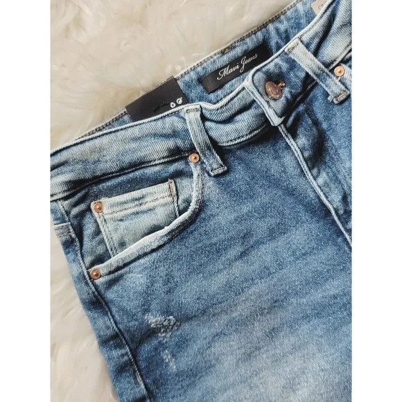 NEW MAVI CINDY DISTRESSED CUFFED VINTAGE MOM JEANS - 28 X 29