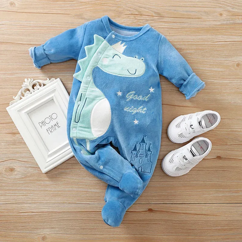 Newborn Cartoon Dinosaur Jumpsuit