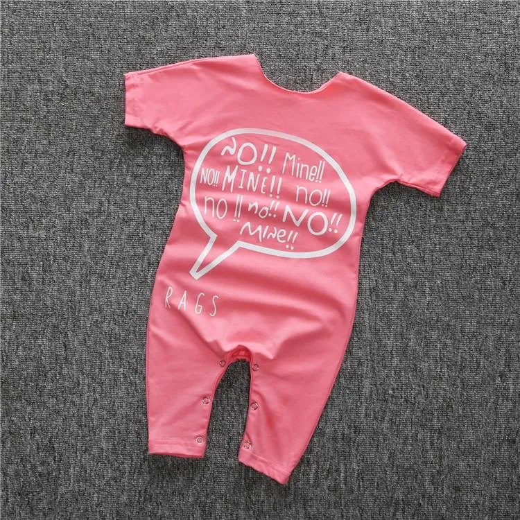 No!! Mine!! Pink Shortie Baby Romper Playsuit