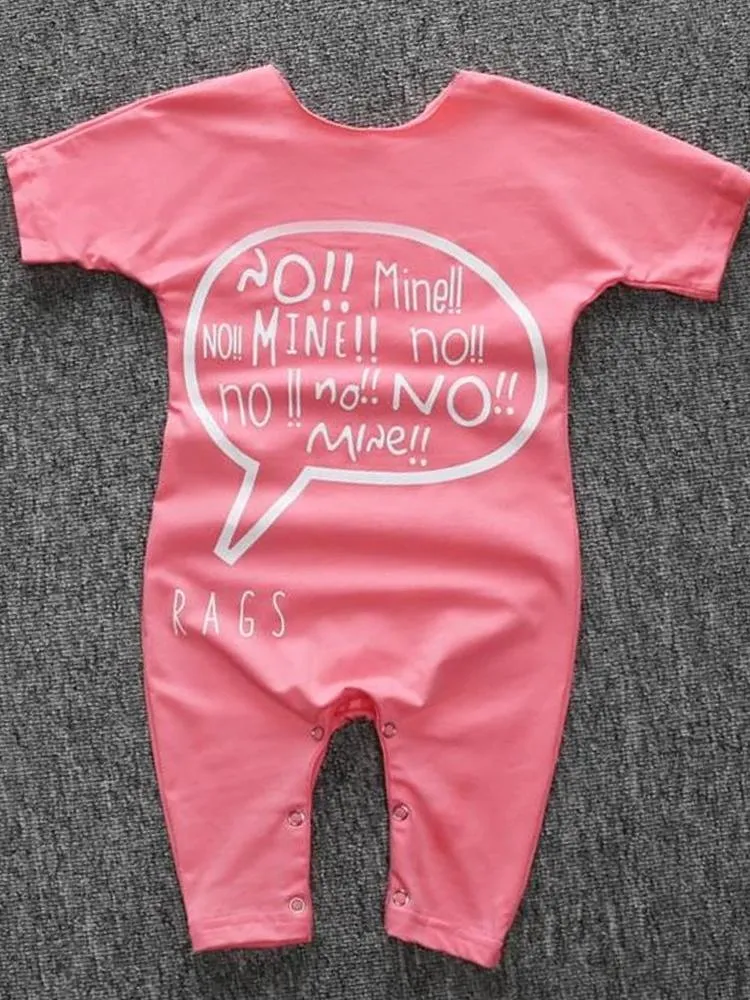 No!! Mine!! Pink Shortie Baby Romper Playsuit