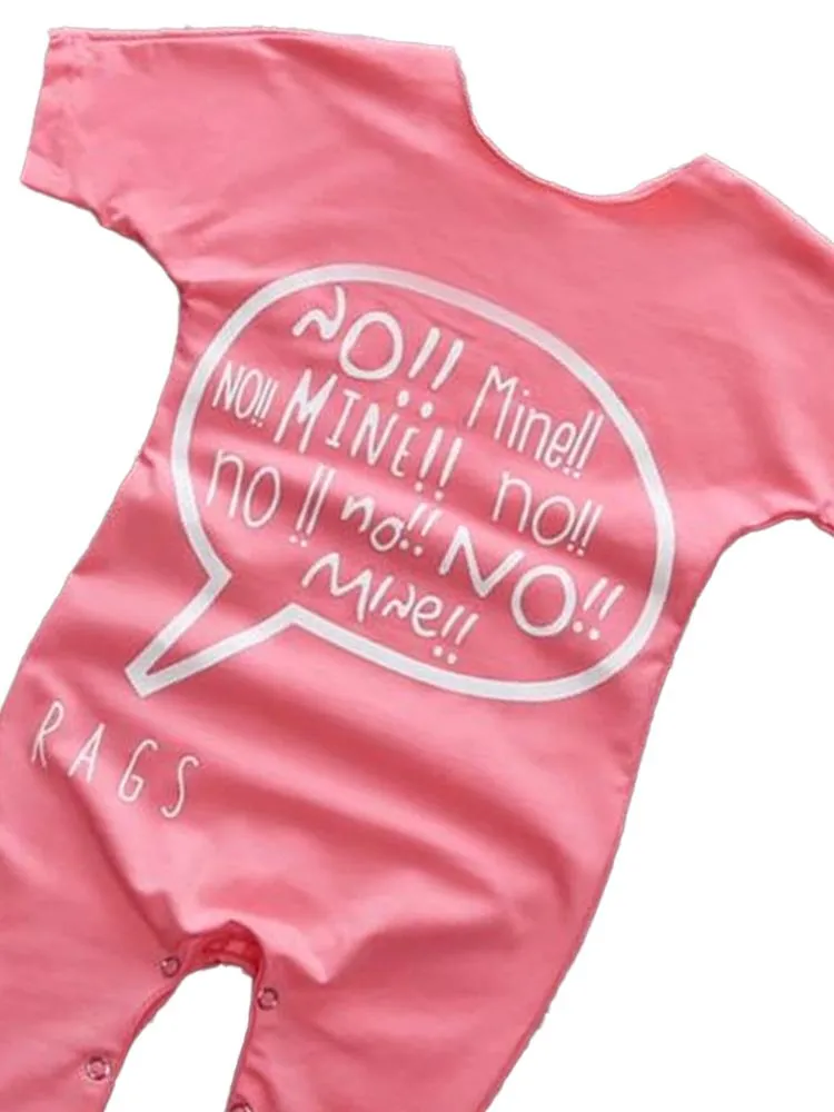 No!! Mine!! Pink Shortie Baby Romper Playsuit