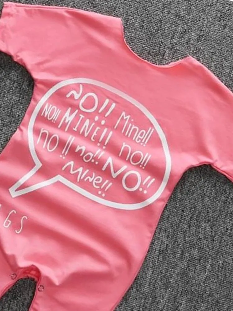 No!! Mine!! Pink Shortie Baby Romper Playsuit