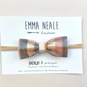 Nutmeg Check Ruby Bow Headband
