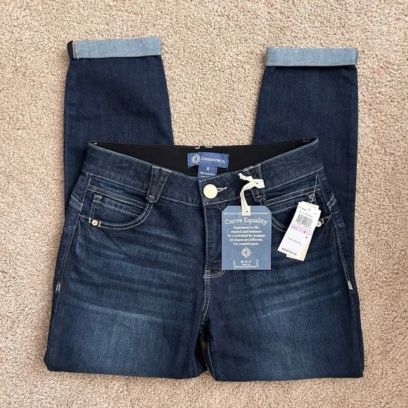 NWT Democracy Ab Solution Core Essential Women's Dark Blue Jeans 6