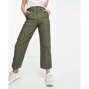 NWT LEVI'S RIBCAGE STRAIGHT ANKLE UTILITY PANTS GREEN JEANS MODERN SIZE 30