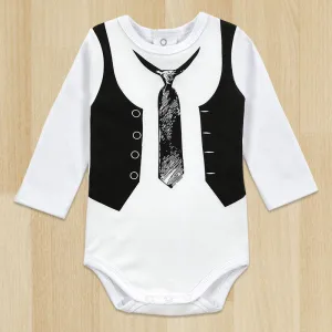 One-Pieces Baby Boy Gentleman Romper White Long Sleeve Baby Winter Overalls Next Baby born Clothes Body
