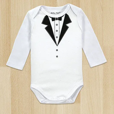 One-Pieces Baby Boy Gentleman Romper White Long Sleeve Baby Winter Overalls Next Baby born Clothes Body