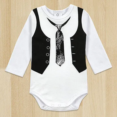 One-Pieces Baby Boy Gentleman Romper White Long Sleeve Baby Winter Overalls Next Baby born Clothes Body