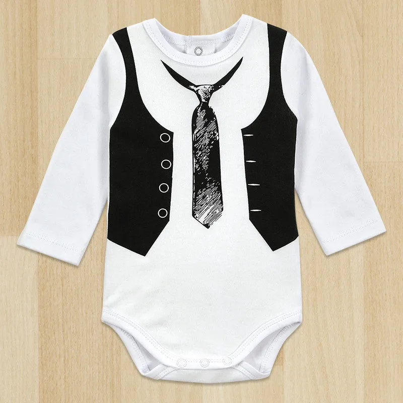 One-Pieces Baby Boy Gentleman Romper White Long Sleeve Baby Winter Overalls Next Baby born Clothes Body