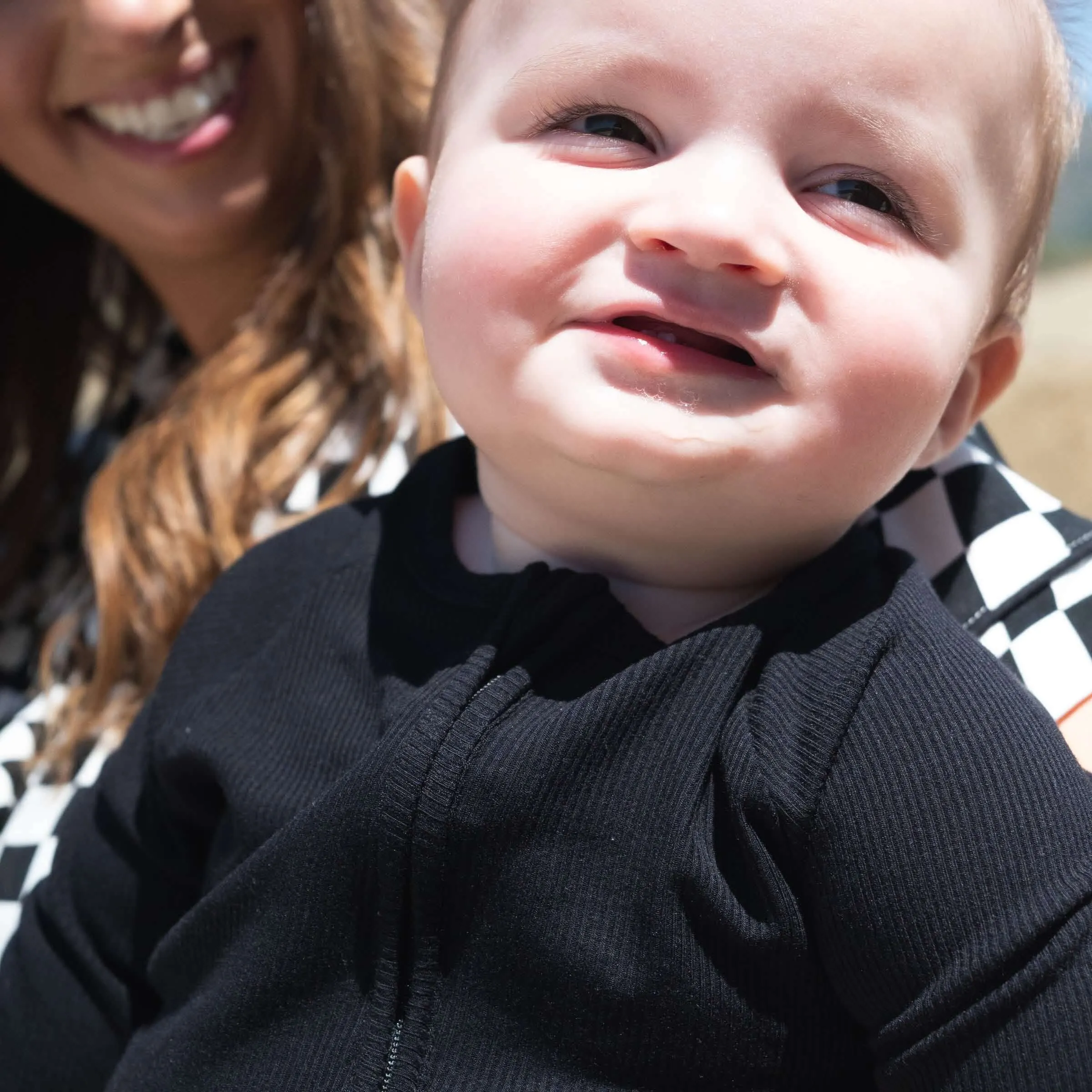 Onyx Ribbed | Bamboo Zip Romper