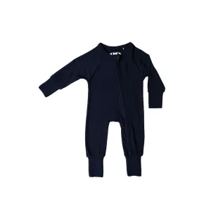 Onyx Ribbed | Bamboo Zip Romper