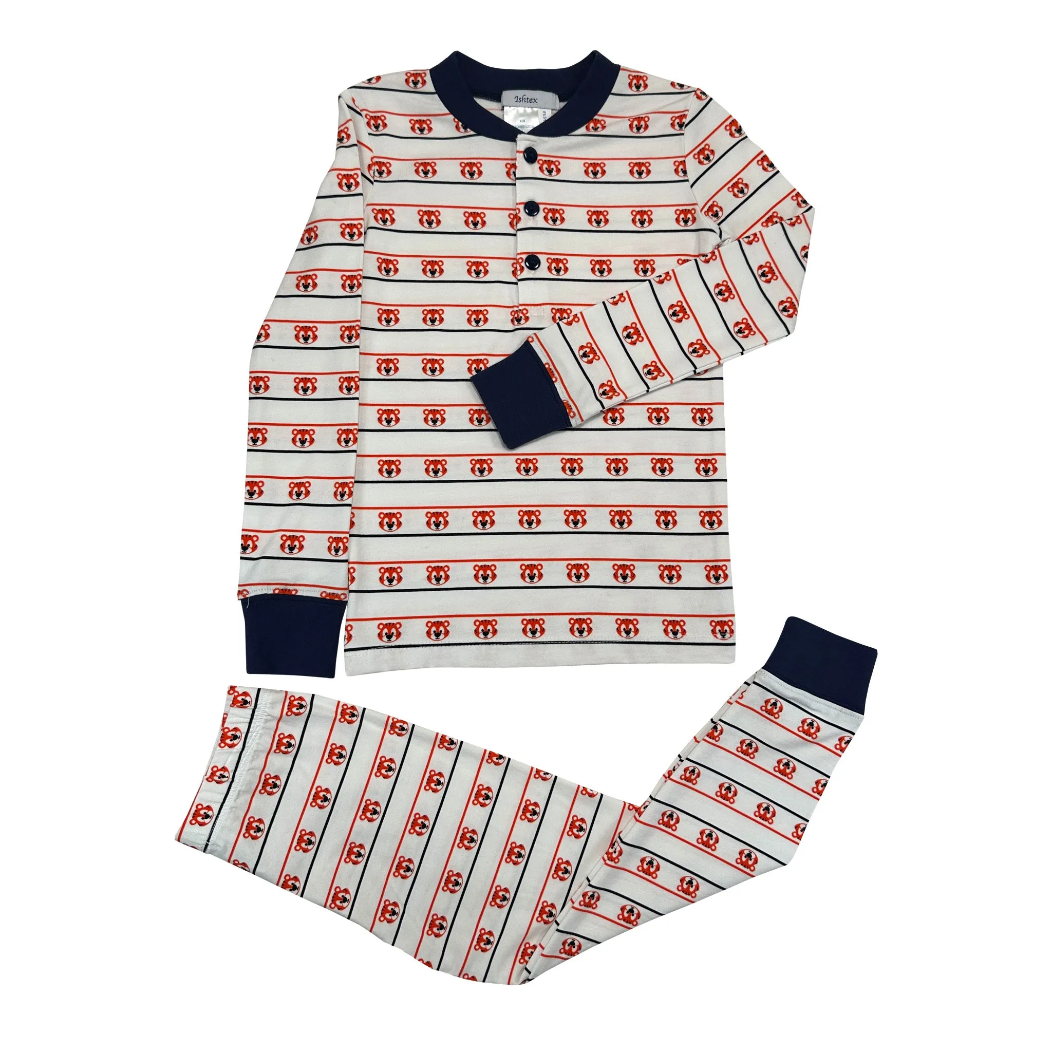 Orange & Navy Tiger Boy's PJ Set