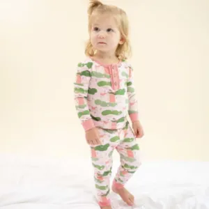 Pink Golf Glitter Bamboo Pajama Set