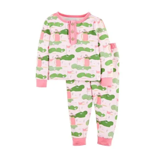 Pink Golf Glitter Bamboo Pajama Set