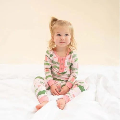 Pink Golf Glitter Bamboo Pajama Set