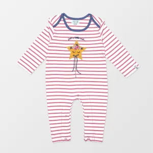 Pink Stripe Print Romper