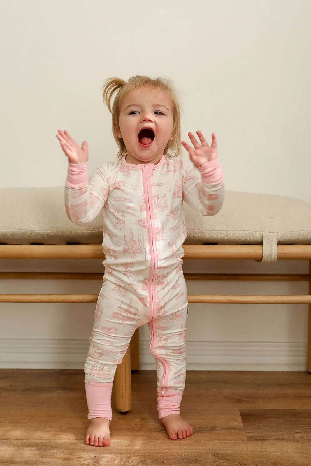 Pink Toile Double Zipper Bamboo Sleeper