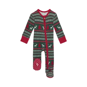 Posh Peanut Holiday Fair Isle Footie with Zipper