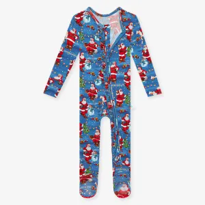 Posh Peanut Santa Claus Ruffled Zippered Footie