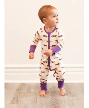 Purple Tiger Zipper Coverall