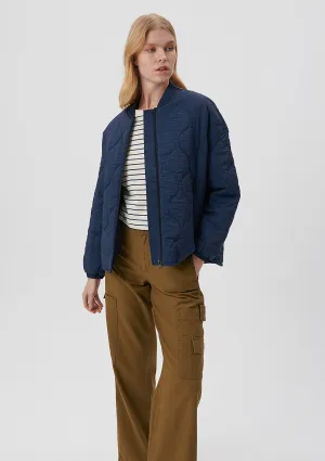 Quilted Navy Bomber Jacket