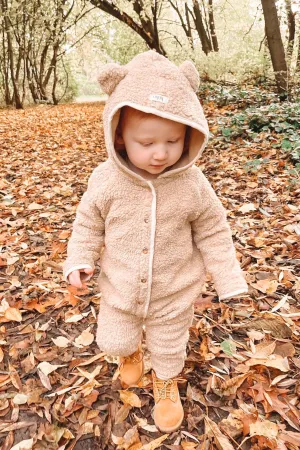 "Coco" Beige Sherpa Teddy Romper