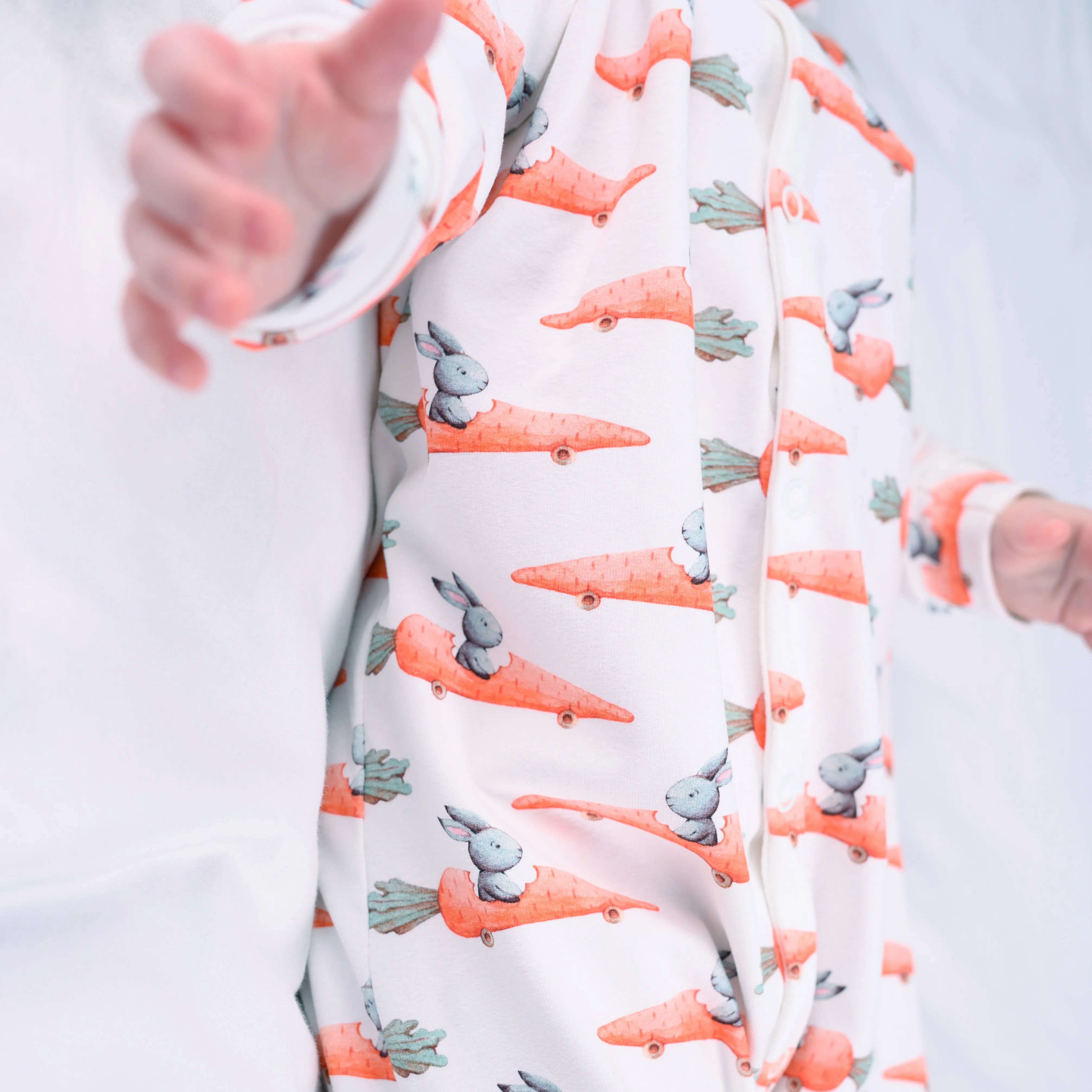 Racing carrot print sleepsuit