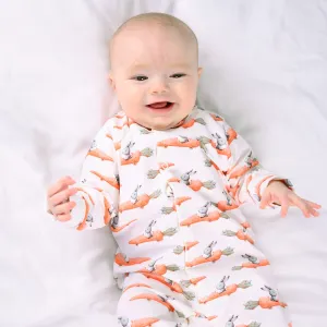 Racing carrot print sleepsuit