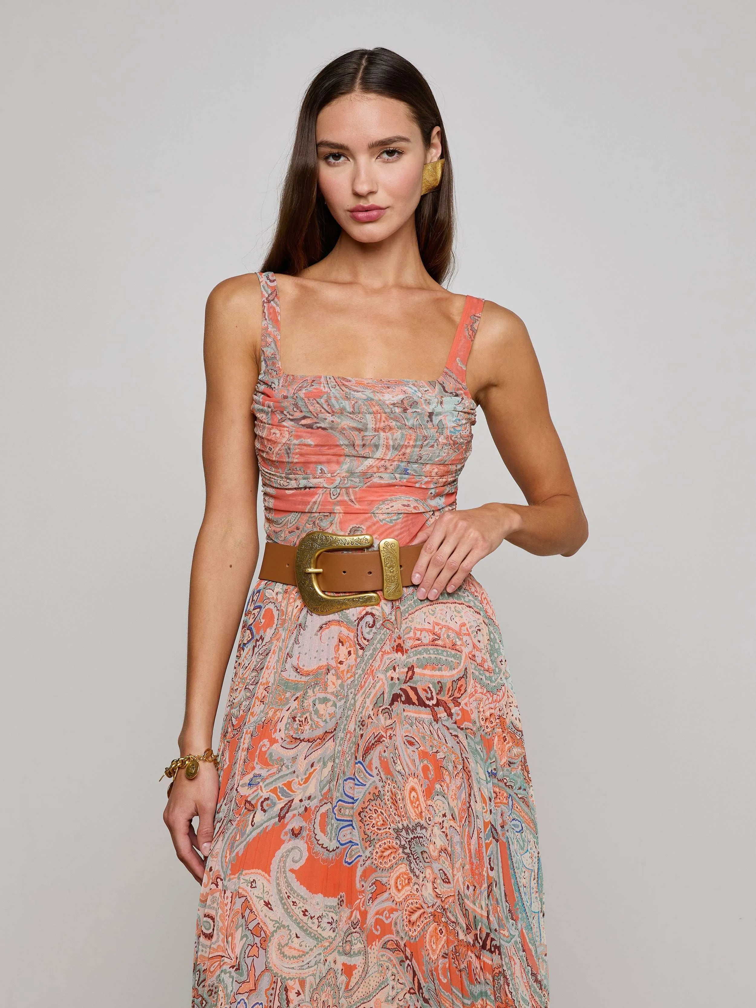 Rasha Mesh Paisley Tank