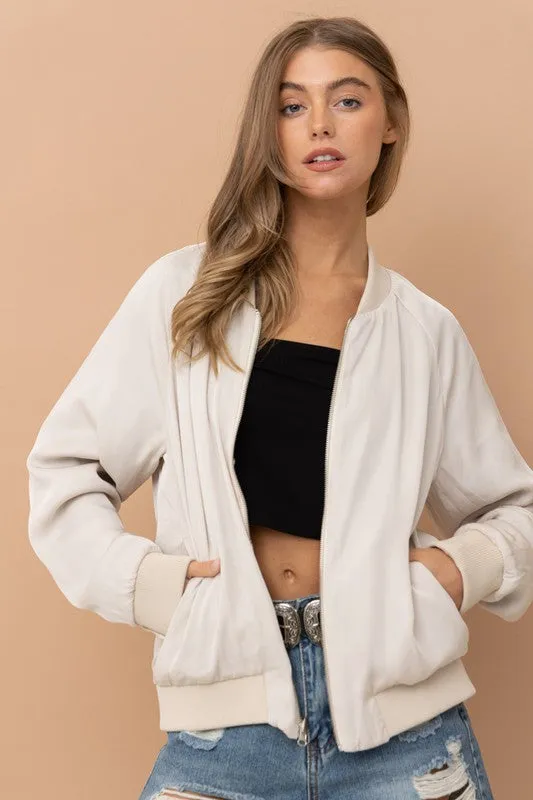 REVERSIBLE SATIN PAISLEY BOMBER JACKET