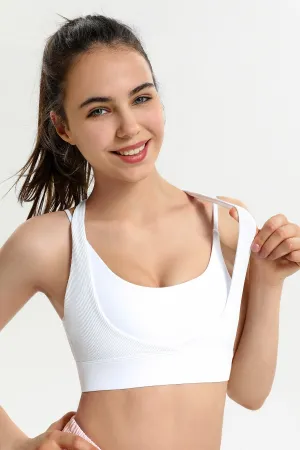 Ribbed Racerback Sports Bra High Support