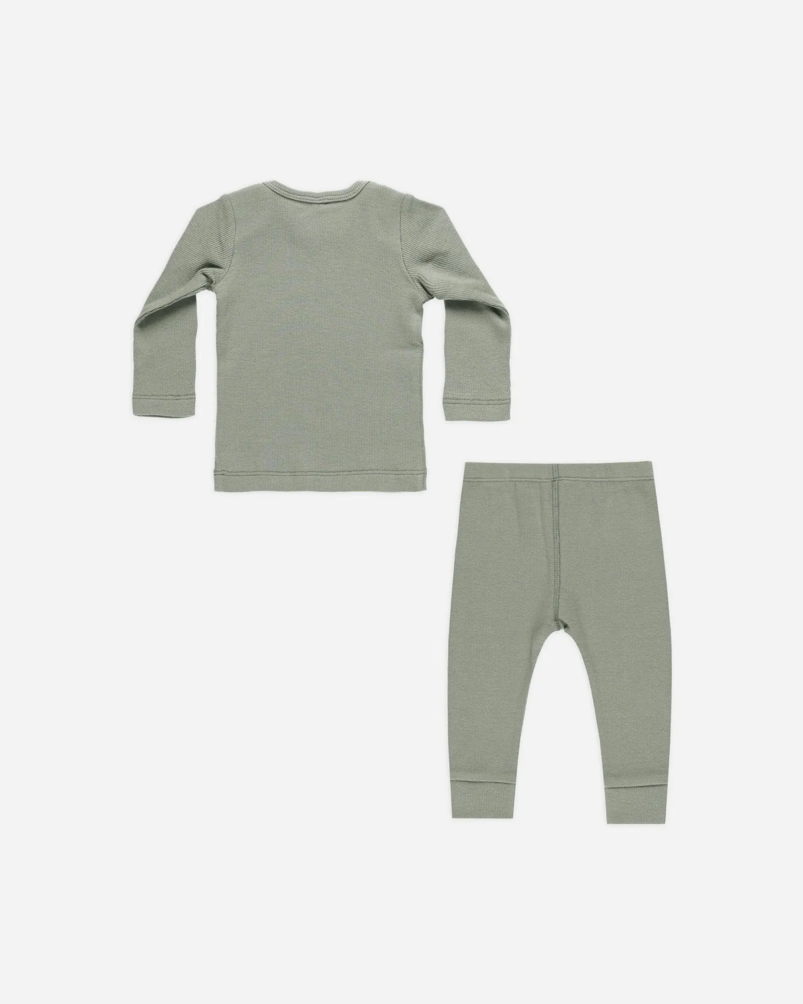 Ribbed Tee   Legging Set || Basil