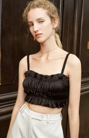 Rienne Rusched Bustier Cami Top - Black