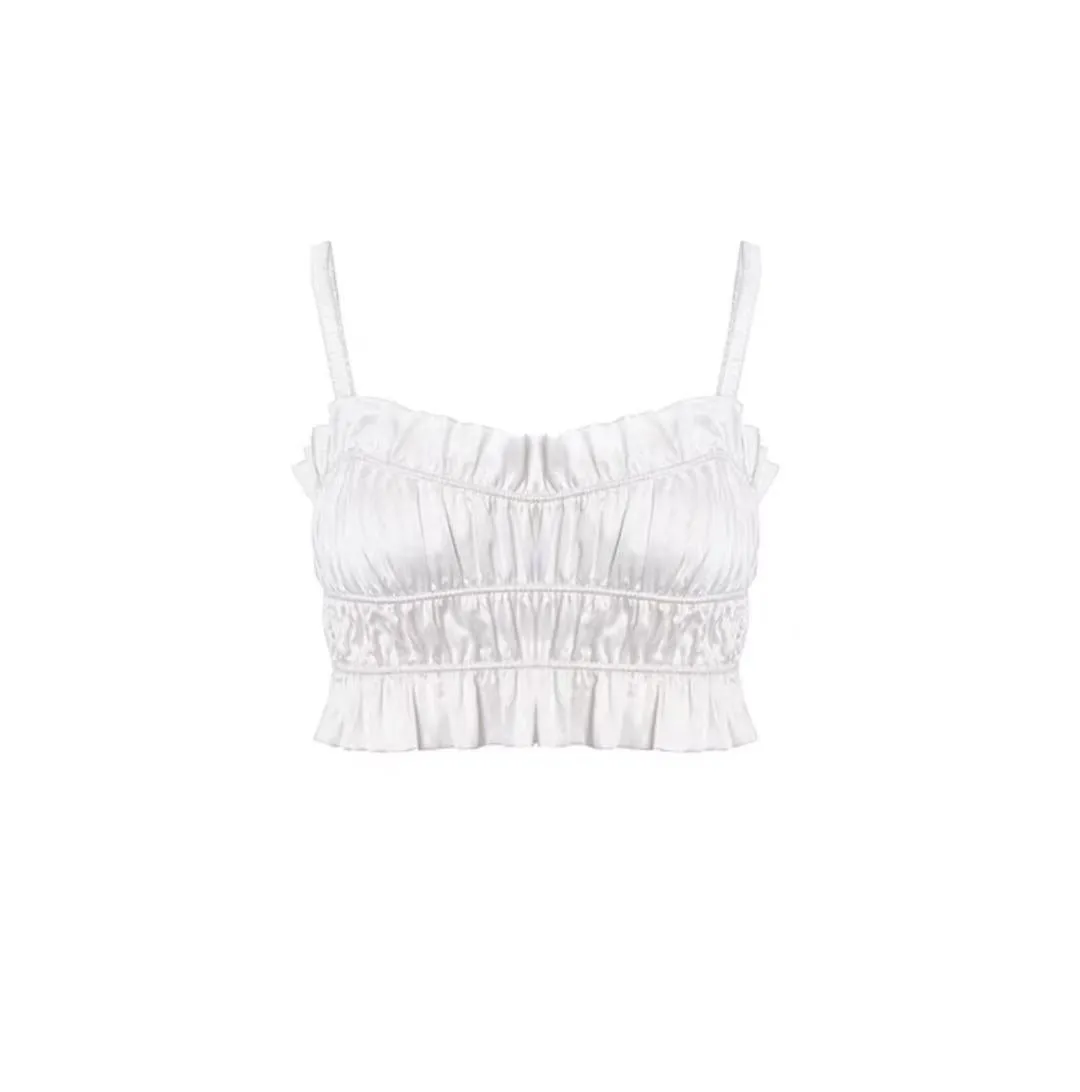 Rienne Rusched Bustier Cami Top - White