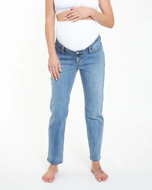 Ripe Maternity Hunter Over Bump Crop Jean Vintage Wash