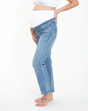 Ripe Maternity Hunter Over Bump Crop Jean Vintage Wash