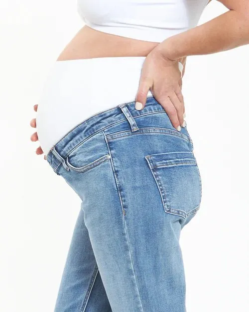 Ripe Maternity Hunter Over Bump Crop Jean Vintage Wash