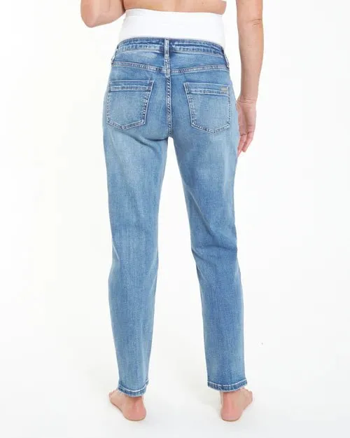 Ripe Maternity Hunter Over Bump Crop Jean Vintage Wash
