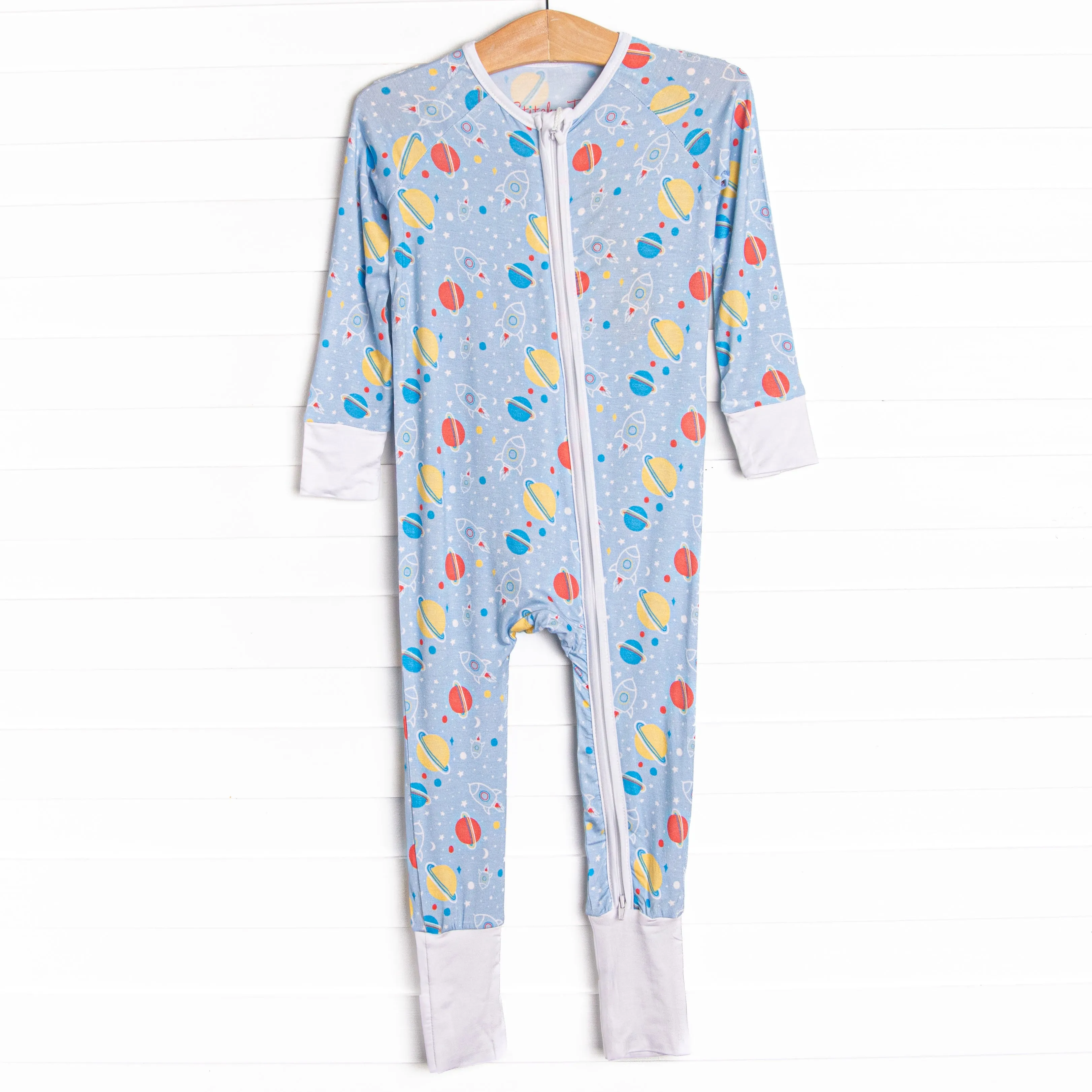 Rocket to Sleep Bamboo Zippy Pajama, Blue