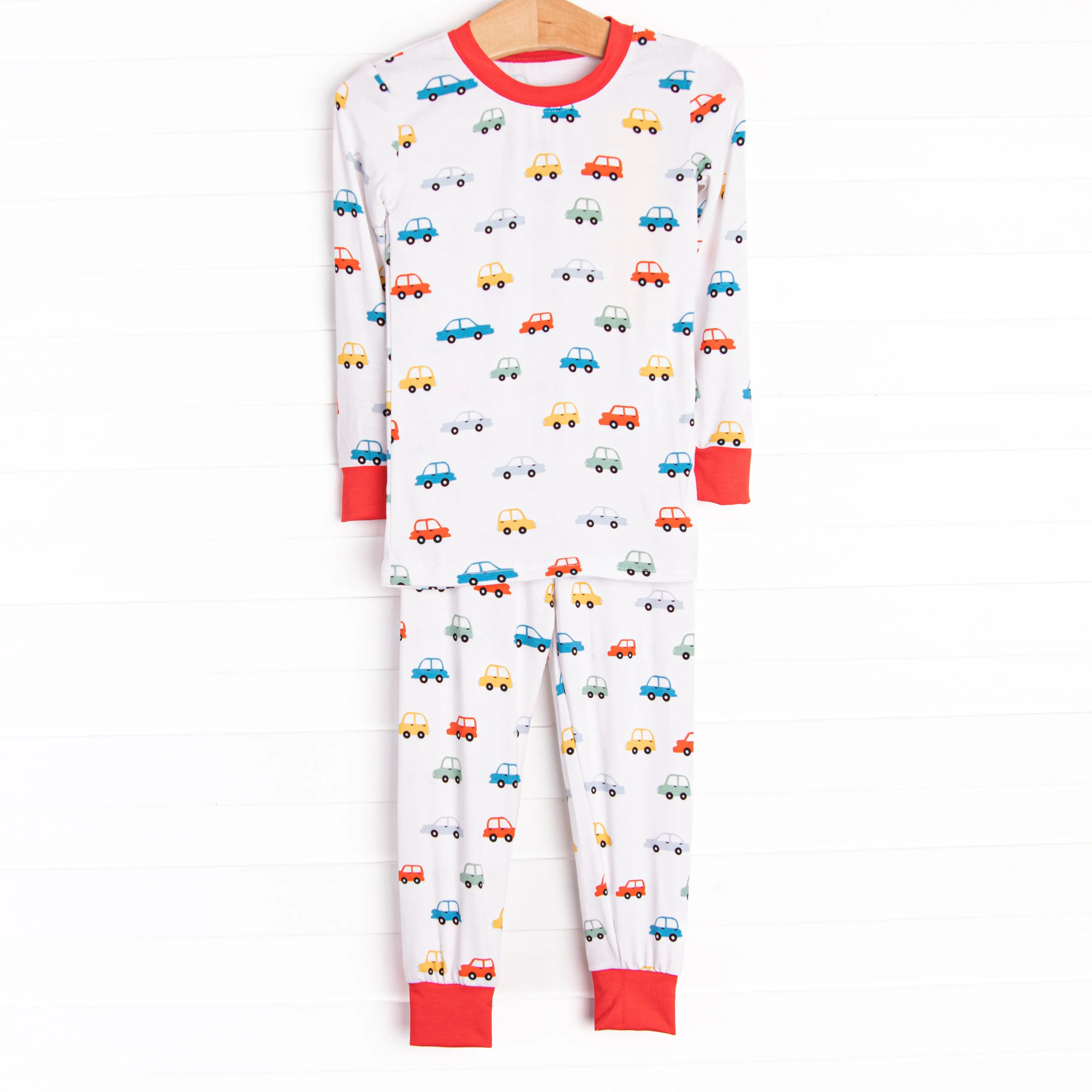 Rush Hour Bamboo Pajama Set, Red