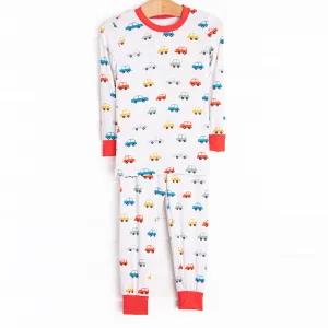 Rush Hour Bamboo Pajama Set, Red