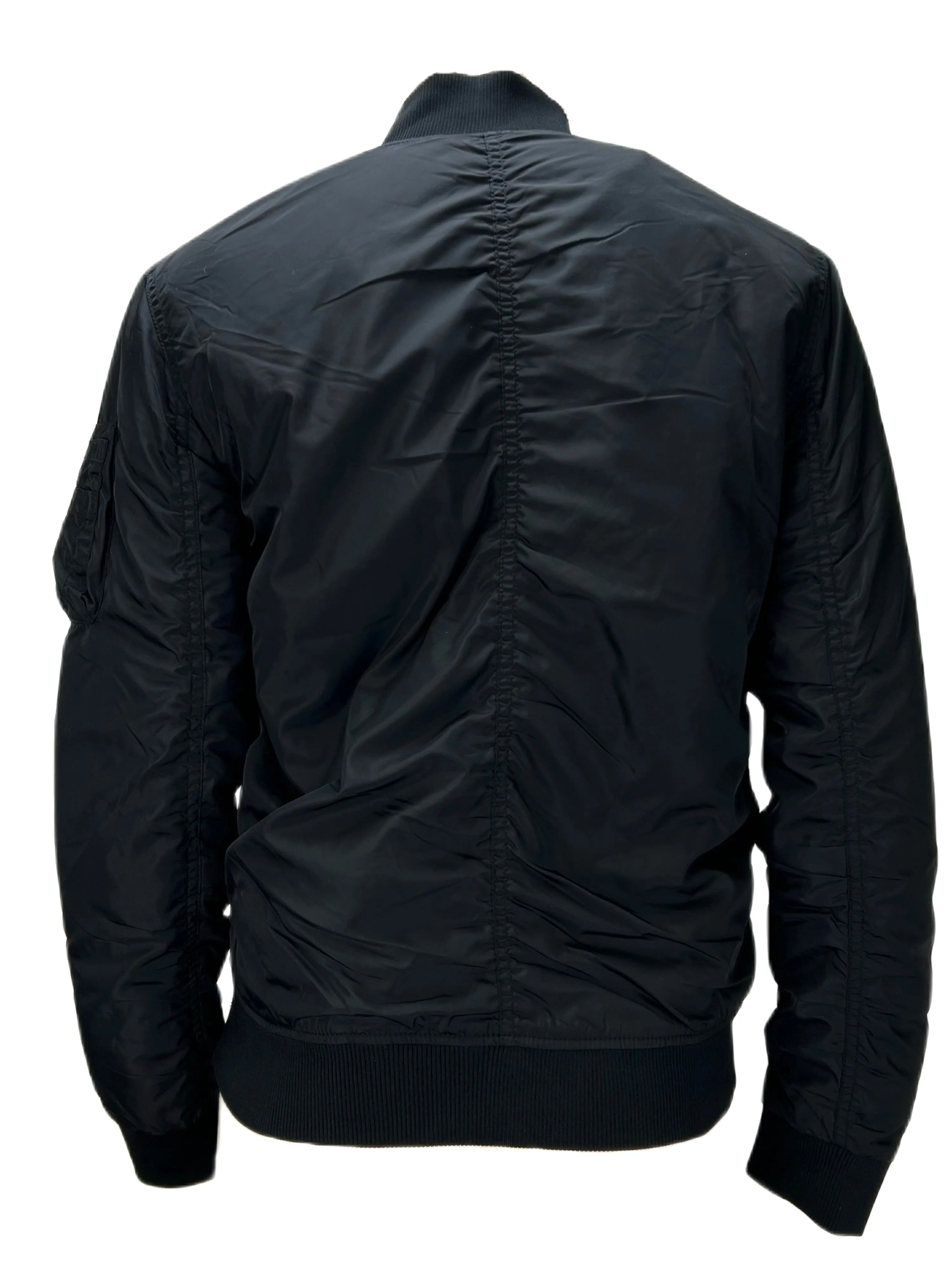 SAMSOE Men's Alfred Men's Black Zip Closure Bomber Jacket Sz S NWT