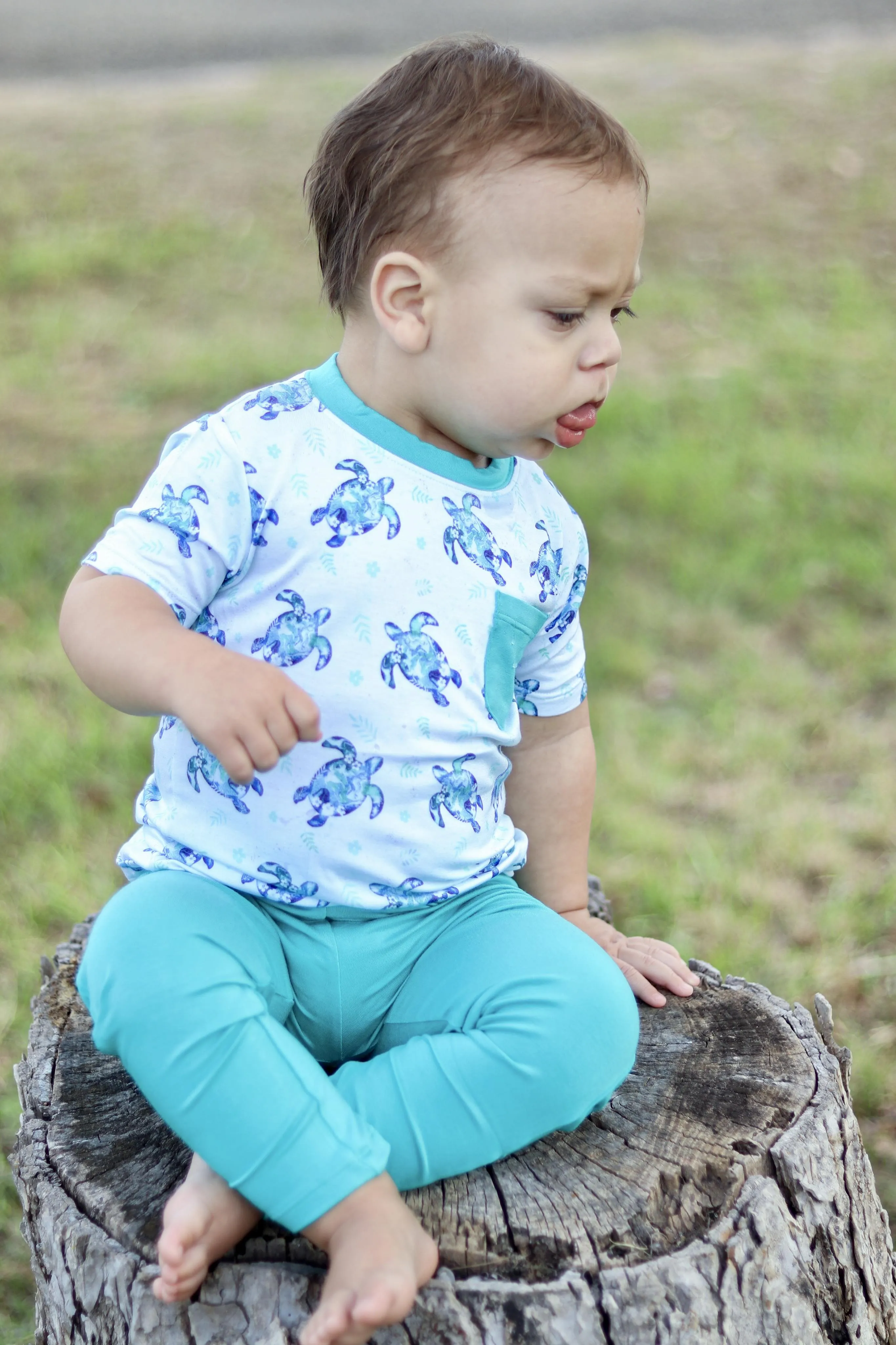 Sea of Turtles | Bamboo Toddler & Kids Pocket T-Shirt